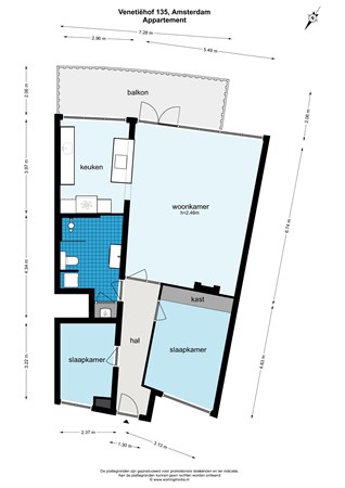 Plattegrond - Venetiëhof 135, 1019 NC Amsterdam - Venetiëhof 135, Amsterdam - Appartement - 2D.jpg